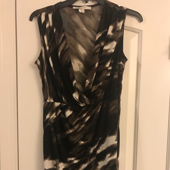Multi neutral faux wrap dress - Picture 6 of 7